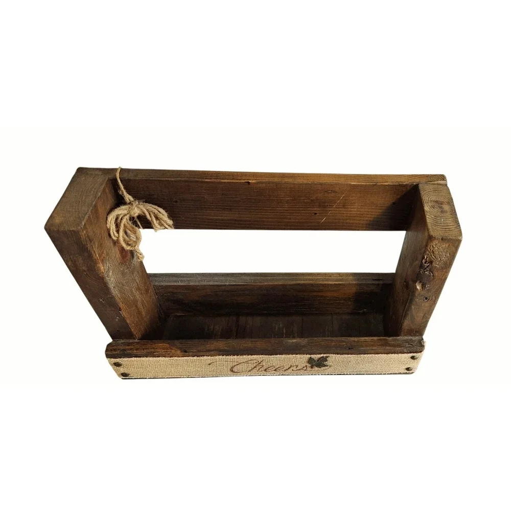 Rustic‎ Freestanding Wooden Wine Rack Wall Shelf Box Farmhouse Reclaimed Wood